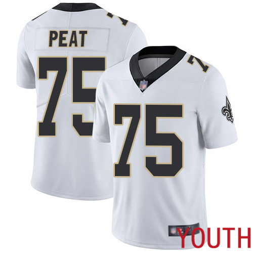 New Orleans Saints Limited White Youth Andrus Peat Road Jersey NFL Football #75 Vapor Untouchable Jersey->youth nfl jersey->Youth Jersey